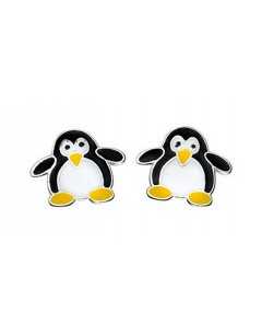 Boucle d'oreille pingouin en argent 925/1000