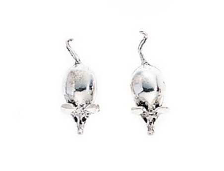 Boucle d'oreille petite souris en argent 925