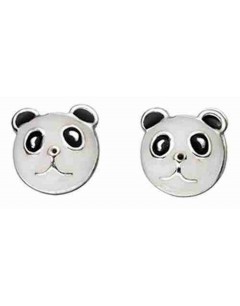 Boucle d'oreille panda en argent 925/1000