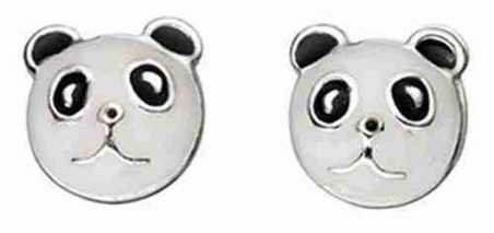 Boucle d'oreille panda en argent 925