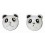 Boucle d'oreille panda en argent 925