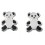 Boucle d'oreille ourson panda en argent 925