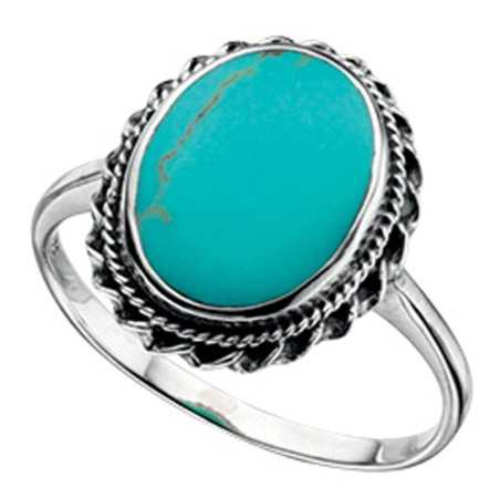 Bague turquoise en argent 925/1000