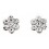 Boucle d'oreille zirconium fleur en argent 925