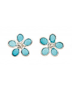 Mon-bijou - D768t - Boucle d'oreille fleur en argent 925/1000