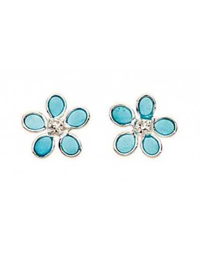 Boucle d'oreille fleur en argent 925