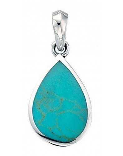 Collier turquoise synthétique en argent 925