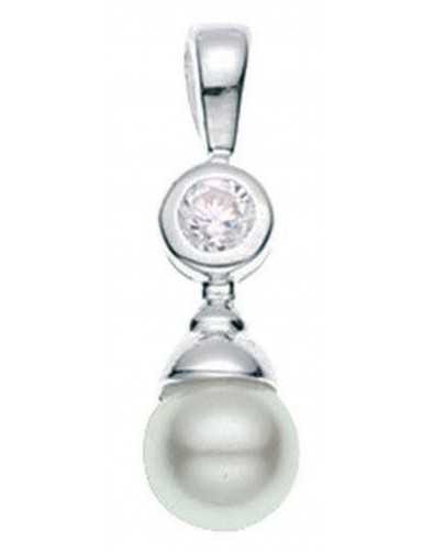 Collier Perle et zirconium en argent 925