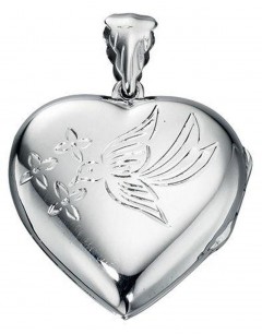 Collier pendentif photo coeur en argent 925/1000