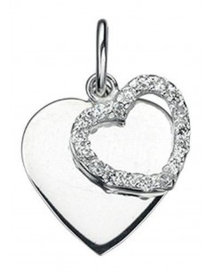 Collier double coeurs en argent 925/1000