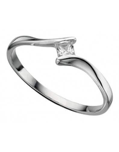 Bague solitaire en argent 925