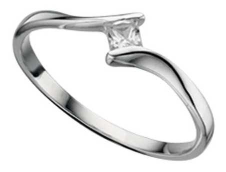 Bague solitaire en argent 925/1000