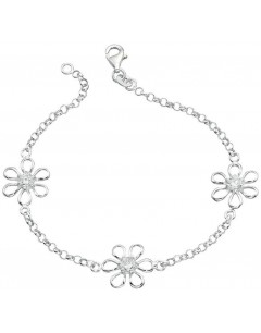 Bracelet fleur en argent 925/1000