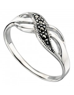 Bague chic marcassite en argent 925/1000