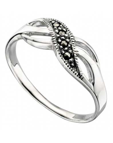 Bague chic marcassite en argent 925