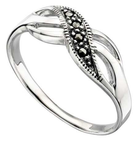 Bague chic marcassite en argent 925