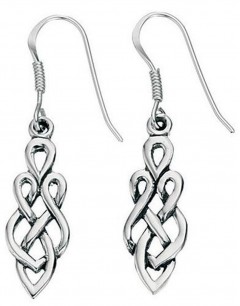 Boucle d'oreille celte original en argent 925