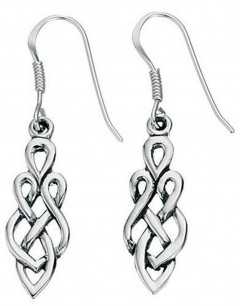 Boucle d'oreille celte original en argent 925/1000