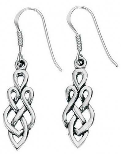 Boucle d'oreille celte original en argent 925