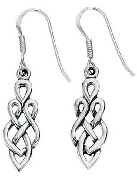 Boucle d'oreille celte originale en argent 925