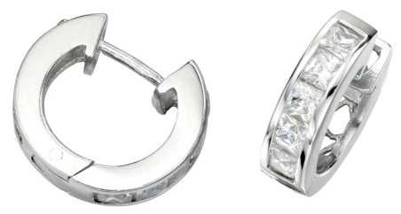 Boucle d'oreille zirconium original en argent 925