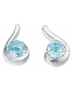 Boucle d'oreille zirconium bleu original en argent 925