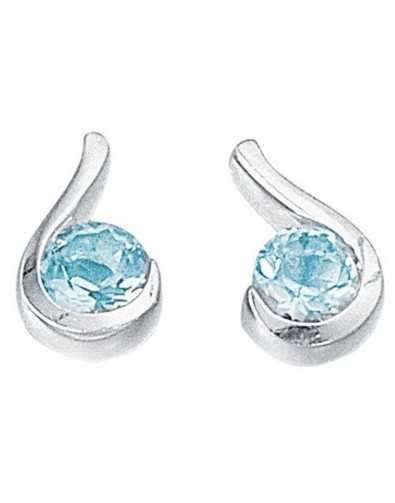 Boucle d'oreille zirconium bleu original en argent 925