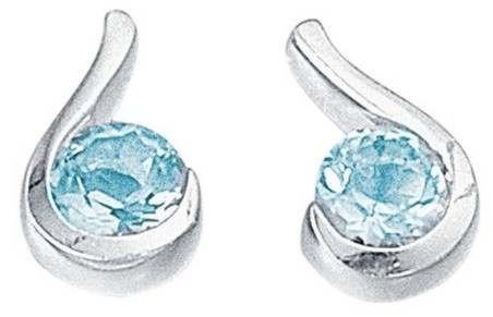 Boucle d'oreille zirconia bleu original en argent 925/1000