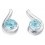 Boucle d'oreille zirconium bleu original en argent 925