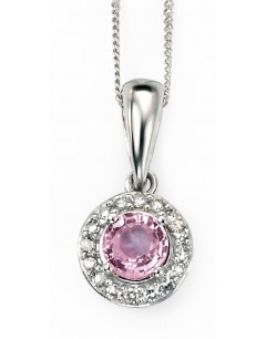 Collier saphir rose et diamant en Or 375/1000 carats