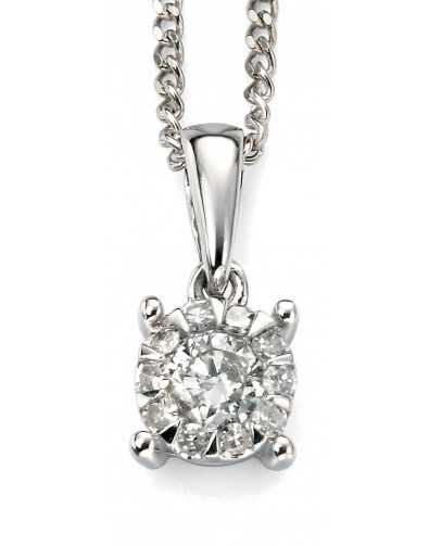 Collier diamant en Or blanc 375