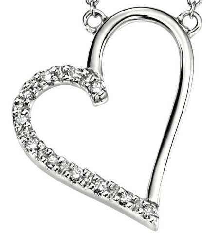 Collier coeur diamant en Or 375/1000 carats