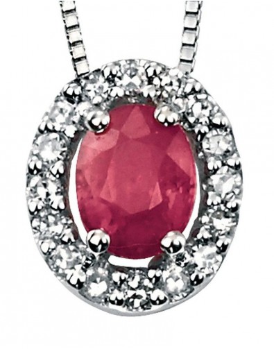 Collier rubis et diamant en Or blanc 375/1000 carats
