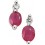 Boucle d'oreille rubis et diamant en Or blanc 375