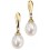 Boucle d'oreille perle et diamant en Or 375