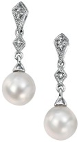 Boucle d'oreille perle et diamant en Or blanc 375