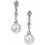 Boucle d'oreille perle et diamant en Or blanc 375