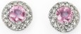 Boucle d'oreille diamant et saphir rose en or blanc 375