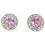 Boucle d'oreille diamant et saphir rose en or blanc 375