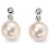 Boucle d'oreille perle et diamant en Or blanc 375