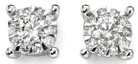 Boucle d'oreille diamant en Or blanc 375/1000