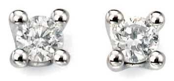 Boucle d'oreille diamant en Or blanc 375