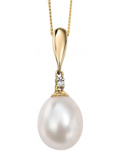 Collier perle et diamant en Or 375/1000