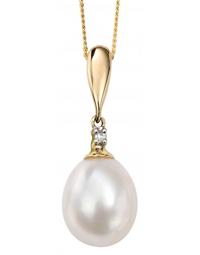 Collier perle et diamant en Or 375/1000