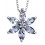 Collier fleur tanzanite et diamant en Or 375/1000