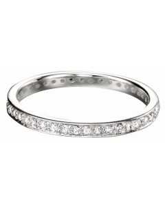 Bague anneau zirconium en argent 925/1000