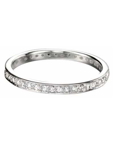 Bague anneau zirconium en argent 925