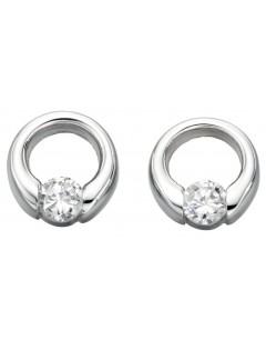 Boucle d'oreille zirconia en argent 925/1000