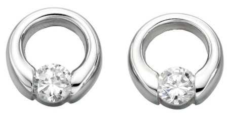 Boucle d'oreille zirconia en argent 925/1000