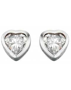 Boucle d'oreille coeur en argent 925/1000